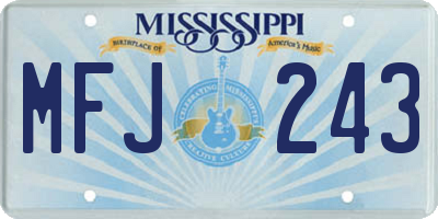 MS license plate MFJ243