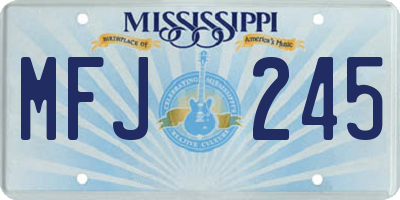 MS license plate MFJ245
