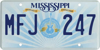 MS license plate MFJ247