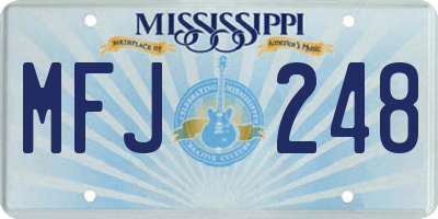 MS license plate MFJ248