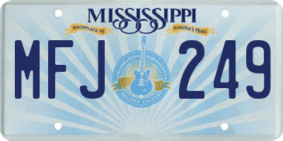 MS license plate MFJ249
