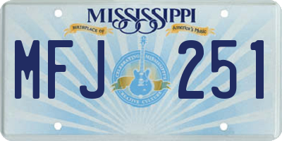 MS license plate MFJ251