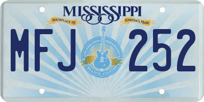 MS license plate MFJ252