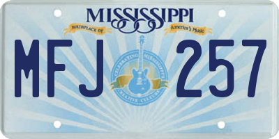MS license plate MFJ257