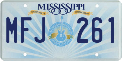 MS license plate MFJ261