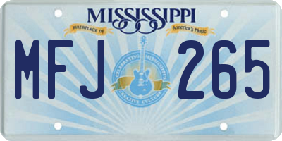MS license plate MFJ265