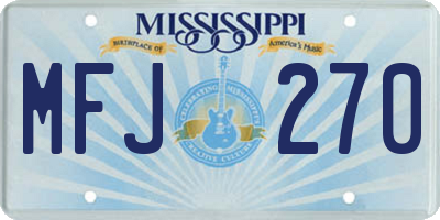 MS license plate MFJ270