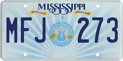 MS license plate MFJ273