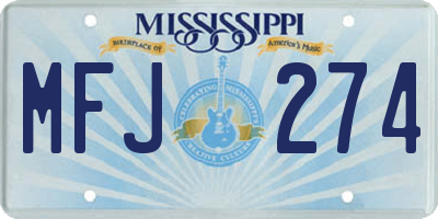 MS license plate MFJ274