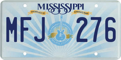 MS license plate MFJ276