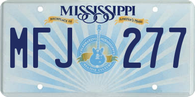 MS license plate MFJ277