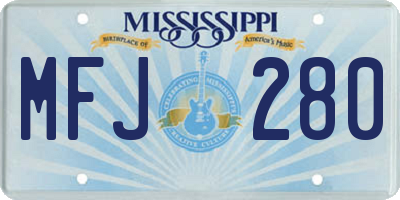 MS license plate MFJ280