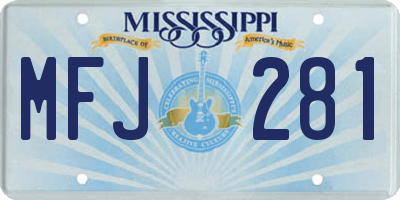 MS license plate MFJ281