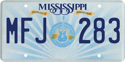 MS license plate MFJ283