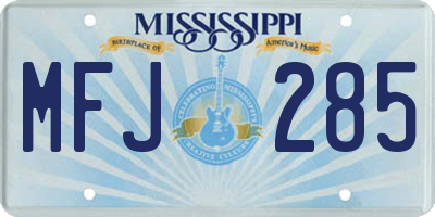 MS license plate MFJ285