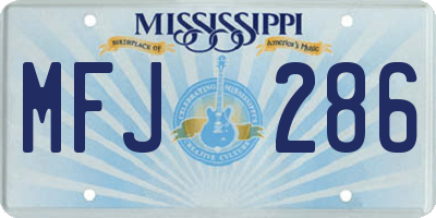 MS license plate MFJ286