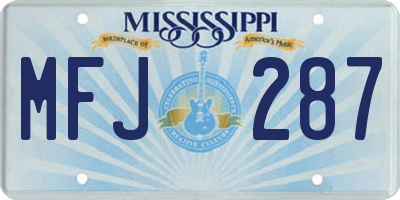 MS license plate MFJ287
