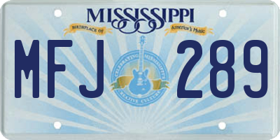 MS license plate MFJ289