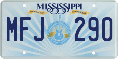 MS license plate MFJ290