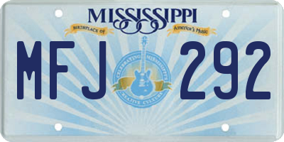 MS license plate MFJ292