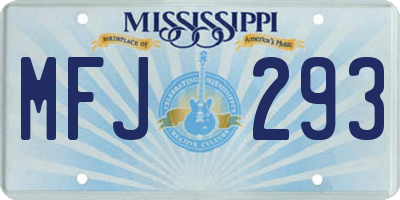 MS license plate MFJ293