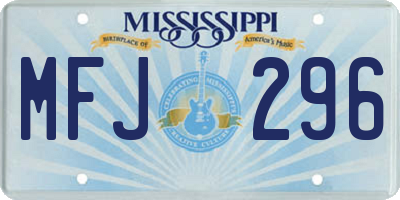 MS license plate MFJ296