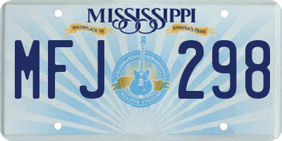MS license plate MFJ298