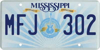 MS license plate MFJ302