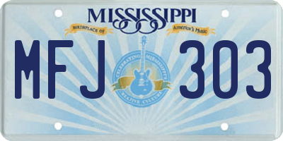 MS license plate MFJ303