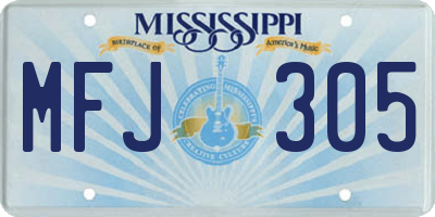 MS license plate MFJ305