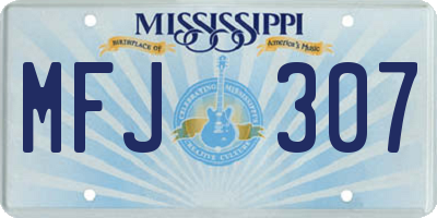 MS license plate MFJ307