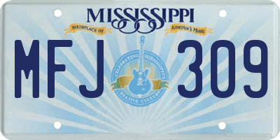 MS license plate MFJ309