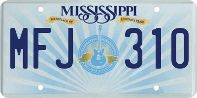 MS license plate MFJ310