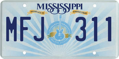 MS license plate MFJ311