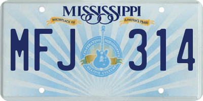 MS license plate MFJ314