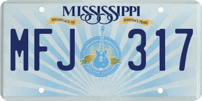 MS license plate MFJ317