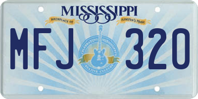 MS license plate MFJ320