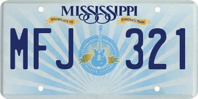 MS license plate MFJ321