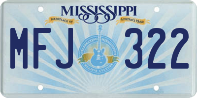 MS license plate MFJ322