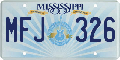 MS license plate MFJ326
