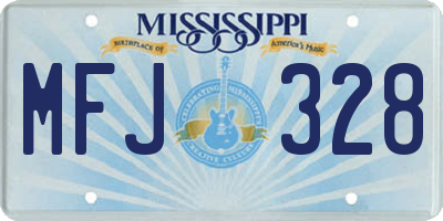 MS license plate MFJ328