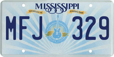 MS license plate MFJ329