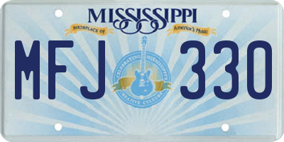 MS license plate MFJ330