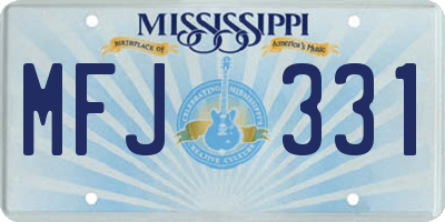 MS license plate MFJ331