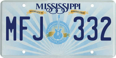 MS license plate MFJ332