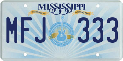 MS license plate MFJ333