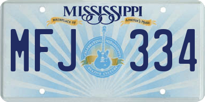 MS license plate MFJ334
