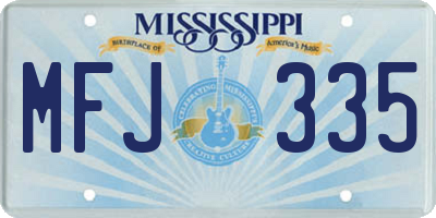 MS license plate MFJ335