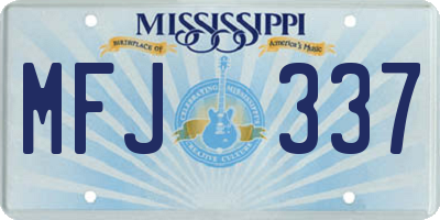 MS license plate MFJ337