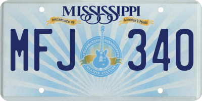 MS license plate MFJ340